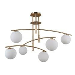 Italux żyrandol / lampa wisząca Senai 6xG9 mosiężno/biała PND-31322-6-HB
