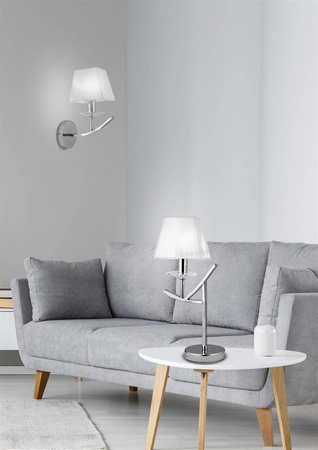 Candellux lampka biurkowa Valencia E14 biała/chrom 41-84609