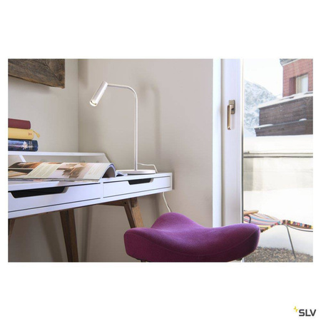 SLV lampka biurkowa LED Karpo 6,5W 400lm 3000K biała 1001460