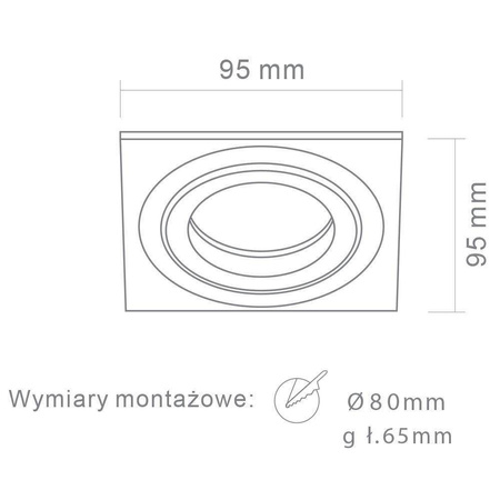 Orlicki Design oczko stropowe Fasto I Nero GU10 czarne OR83477
