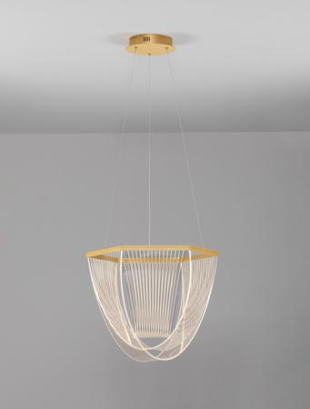 Luces Exclusivas lampa wisząca LED Huaral ściemnialna Ø 52 cm 35W 2995lm 3000K IP20 złota LE44435