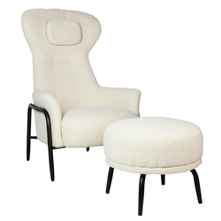 King Home Fotel TEDDY GRAND beżowy z podnóżkiem KH1301100124