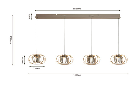 Aviano Lighting lampa wisząca LED Salo ściemnialna 60W 6000lm 3000K piaskowa 7033-413