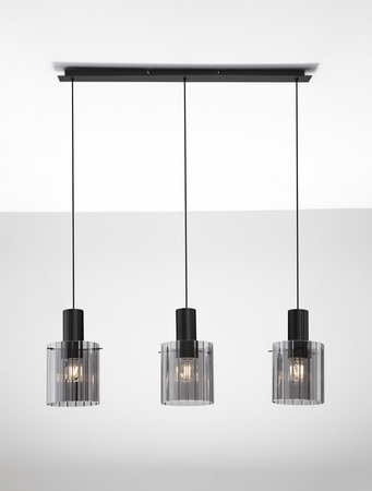 Luces Exclusivas lampa wisząca LED Oran E27 3x12W IP20 czarna LE44245