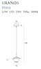 Maxlight lampa wisząca LED Uranos 5W 350lm 3000K Ø16cm czarno/złota P0414