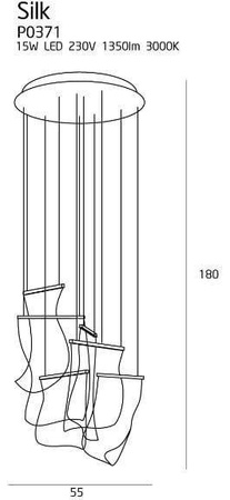 Maxlight lampa wisząca LED Silk 15W 1350lm 3000K chrom P0371D