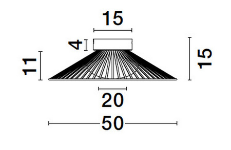 Luces Exclusivas lampa sufitowa LED Pena Ø 50 cm 15W 686lm 3000K IP20 czarna LE44250