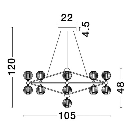 Luces Exclusivas żyrandol / lampa wisząca LED Boya 71,4W 4491lm 3200K czarna LE42740
