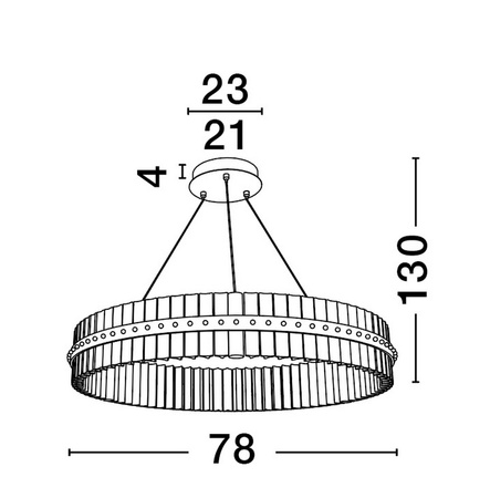 Luces Exclusivas lampa wisząca LED Mayo ściemnialna Ø 78 cm 56W 6339lm 3500K IP20 złota LE44225
