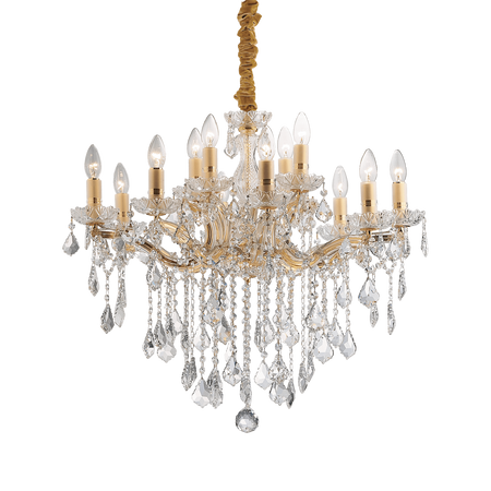 Ideal Lux żyrandol / lampa wisząca Florian 12xE14 złota 035611