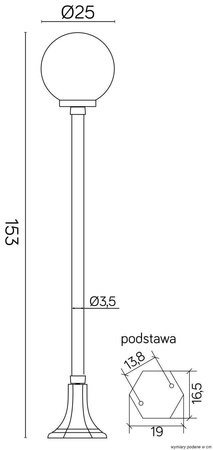 Su-ma lampa stojąca zewnętrzna Kule Classic E27 czarna/patyna 153cm IP43 K 5002/1/KP 250 FU