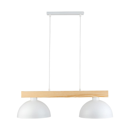 TK Lighting lampa wisząca Oslo 2xE27 biało/drewniana 4713