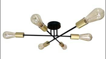 Candellux plafon Crespilo 6xE27 czarno/złoty 36-01245