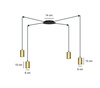 Emibig lampa wisząca Traker 4 4xGU10 czarno/złota 526/4