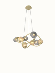 Aviano Lighting lampa wisząca LED Metz G9 8x3,5W 3120lm 3000K żarówki w zestawie złota 7015-804