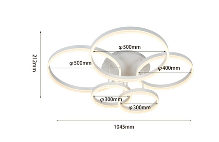 Aviano Lighting lampa sufitowa LED Ravello ściemnialna 60W 6000lm 3000K biały mat 9055-508