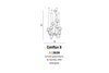 Azzardo żyrandol / lampa wisząca Conflux 8 8xG9 czarna/chrom IP44 AZ2639