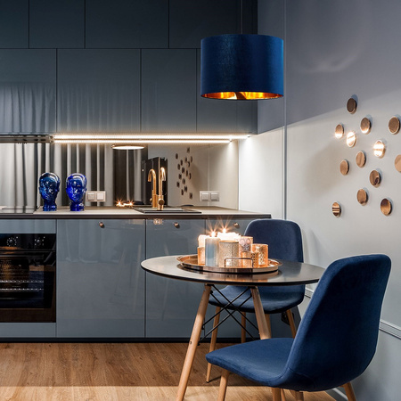 TK Lighting lampa wisząca Tercino E27 złoto/granatowa 6172