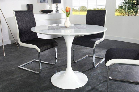 King Home stół Tulip Ø100 Premium blat MDF biały GT-09R.100