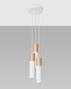 Sollux lampa wisząca Pablo 3xGU10 biało/drewniana SL.1013