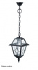 Su-ma lampa wisząca zewnętrzna Witraż E27 czarna/patyna IP43 K 1018/1/N