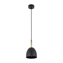 TK Lighting lampa wisząca Nord E27 czarno/drewniana 4870