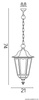 Su-ma lampa wisząca zewnętrzna Retro Midi E27 czarna/patyna IP43 K 1018/1/M