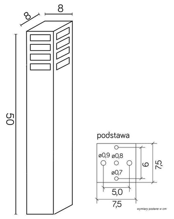 Su-ma lampa stojąca zewnętrzna Rado E27 czarna 50cm IP54 RADO III 2 BL