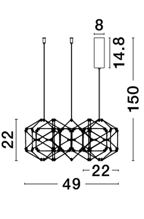 Luces Exclusivas lampa wisząca LED Asis 25W 1634lm 3000K IP20 czarna LE43479