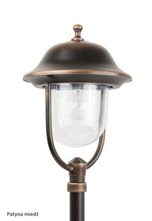 Su-ma lampa stojąca zewnętrzna Prince E27 czarna/patyna 167cm IP43 K 5002/1/O