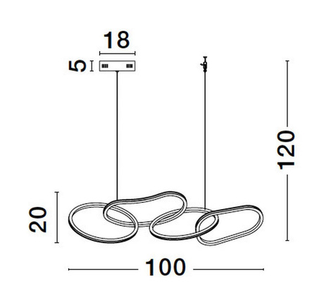 Luces Exclusivas lampa wisząca LED Celaya 50W 2400lm 3000K złota LE42760