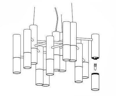 Step Into Design żyrandol / lampa wisząca Pipe 13 13xG9 czarno/złota ST-5719-13