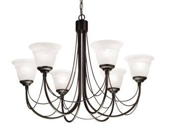 Elstead żyrandol / lampa wisząca Carisbrooke 6xE14 czarna CB6-BLACK