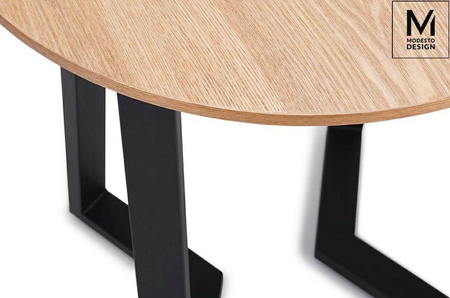 Modesto Design stół Tavolo Ø60 dąb blat MDF, podstawa metalowa B-16
