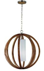 Elstead lampa wisząca Allier E27 drewniana FE-ALLIER-P-L-LW
