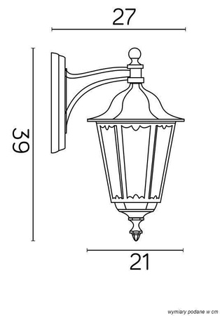 Su-ma kinkiet zewnętrzny Retro Midi E27 czarny/patyna IP43 K 3012/1/M