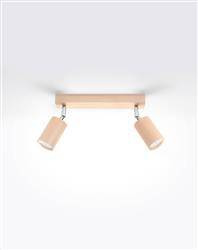 Sollux plafon Berge 2 2xGU10 naturalne drewno SL.0702