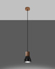Sollux lampa wisząca Qubic E27 czarno/drewniana SL.0963