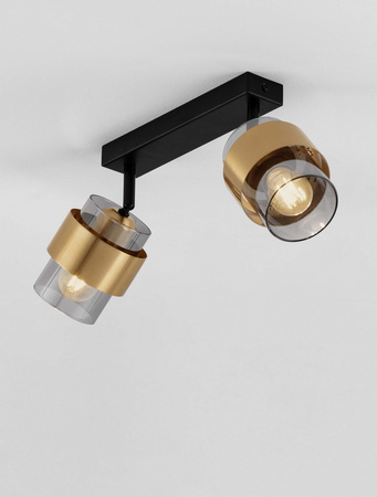 Luces Exclusivas lampa sufitowa LED Vieja E27 2x12W IP20 czarno/złota LE44848