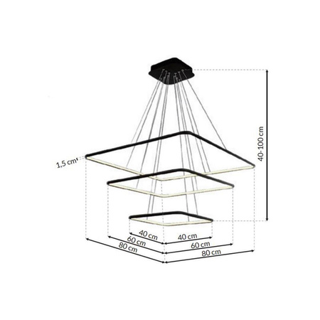 Milagro żyrandol / lampa wisząca LED Nix 117W 8190lm 3000K czarna ML519