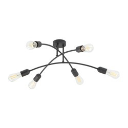 TK Lighting plafon Helix 6xE27 czarny 4679