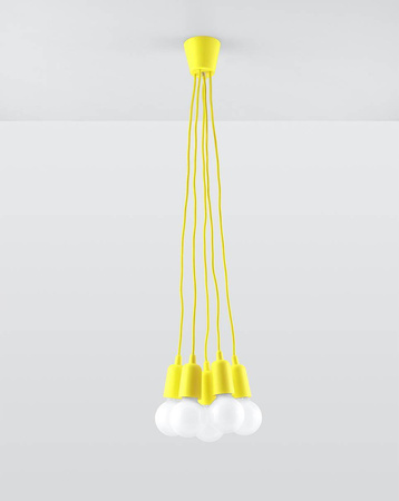 Sollux lampa wisząca Diego 5 5xE27 żółta SL.0580