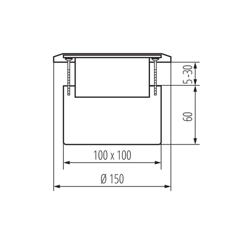Kanlux puszka podłogowa Biuro+ 04-0041-100 mosiężna Ø15cm 28310