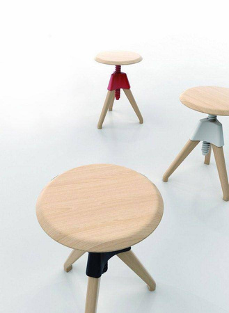 King Home stołek Jerry czarny polipropylen drewno PW-017.CZARNY