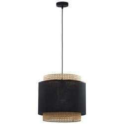 TK Lighting lampa wisząca Boho E27 czarno/naturalna 6542