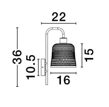 Luces Exclusivas kinkiet LED Talitas E27 1x12W IP20 czarno/naturalny LE44510