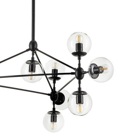 Step Into Design żyrandol / lampa wisząca Astrifero 15 15xE27 czarna ST-9047-15 transparent