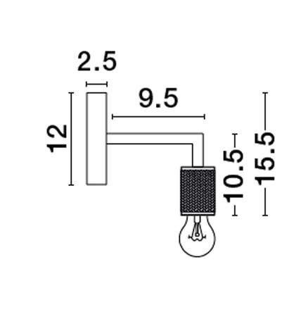 Luces Exclusivas kinkiet LED Bajio E27 1x12W IP20 czarny LE43608