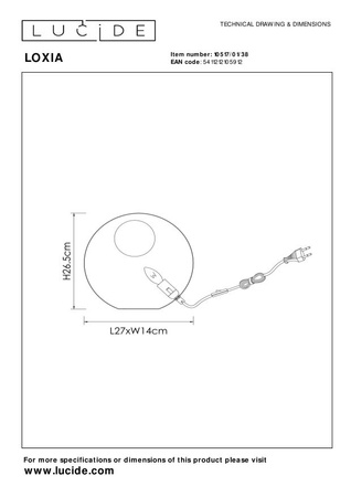 Lucide lampa stołowa Loxia 1xE14 beżowa 10517/01/38