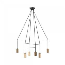 Nowodvorski lampa wisząca Imbria VI 6xGU10 czarno/mosiężna 7956